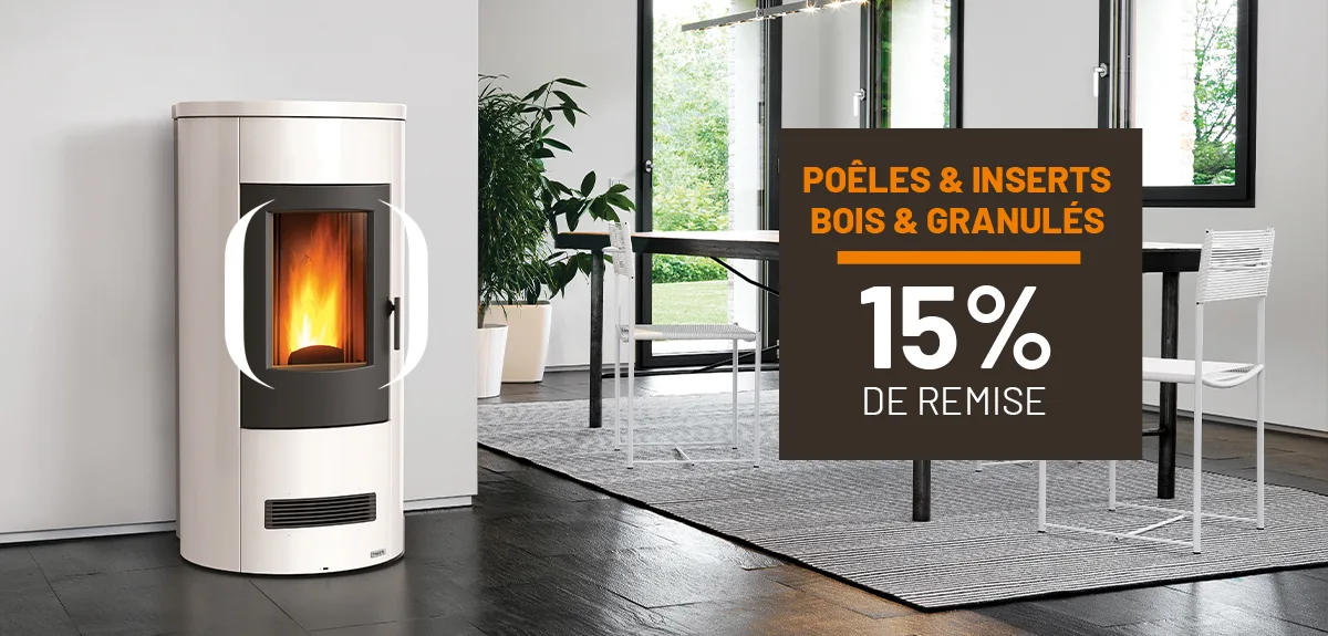 15% de remise sur les poêles à granulés