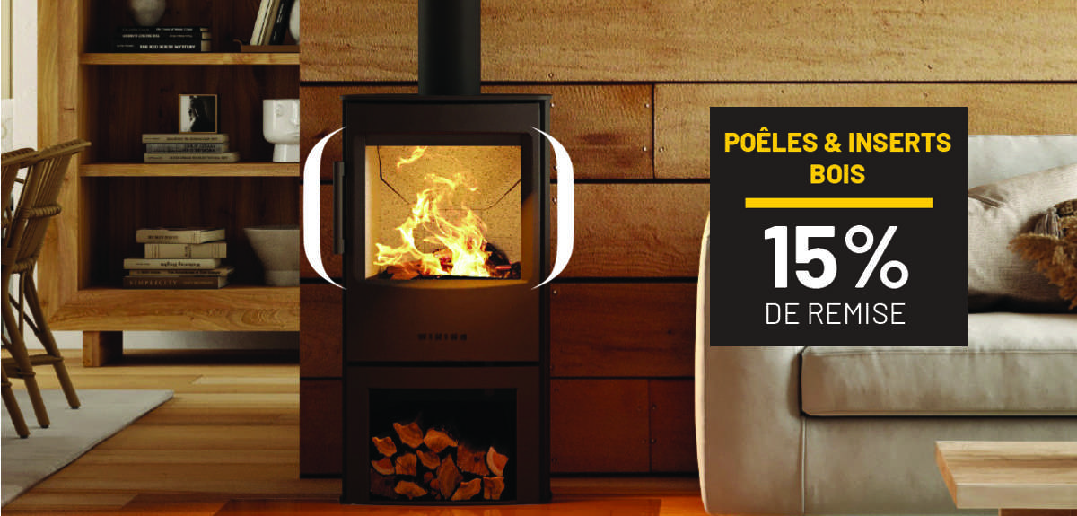 Promo poêle à bois 15% de remise